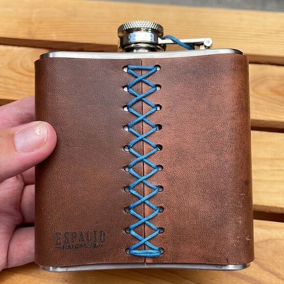 Hello Handsome Leather Flask - Picture 4 of 7